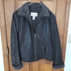Hugo Buscati Brown Distressed Leather Bomber style Jacket